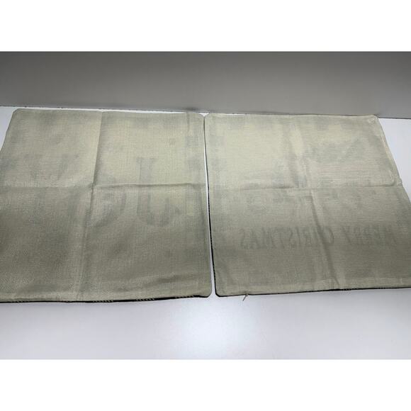 Christmas Throw Pillow Zippered Covers Lot of Two Buffalo Check Farmhouse New - Picture 4 of 6